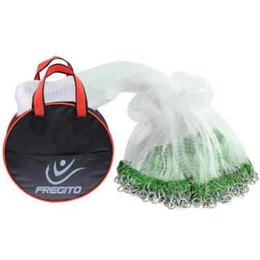 Imagem de FREGITO Rede De Arremesso Monofilamento Nylon, Estilo Japonês E Coreano, Com Pesos Corrente Ferro, Para Água Salgada Doce, Pesca Isca, Armadilha Peixes, 3/8 (Verde, 10 Pés)