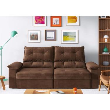 Imagem de Sofá Ravena Retrátil e Reclinável 3 Lugares 2 assentos Suede 180cm