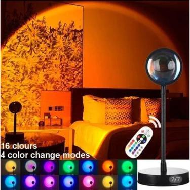 Imagem de 2X Luminaria Por Do Sol Luz Noturna Projetor Led Sunset Ligh
