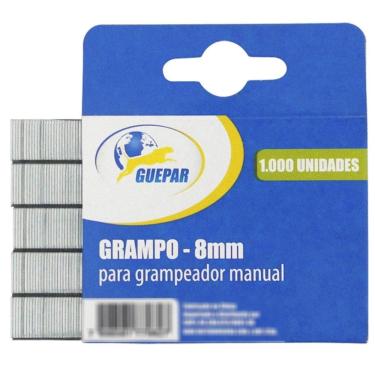 Imagem de Grampo Reto 8Mm Para Grampeador Tapeceiro Caixa 1.000 Guepar