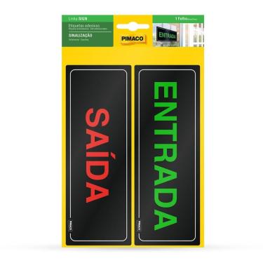 Imagem de Etiqueta sinalização Entrada/Saída 6,7x18,5cm - Pimaco