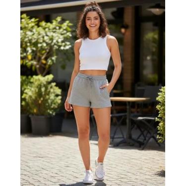 Imagem de Short Moletom Feminino Super Confortável Envio Imediato - RC, Cinza, P