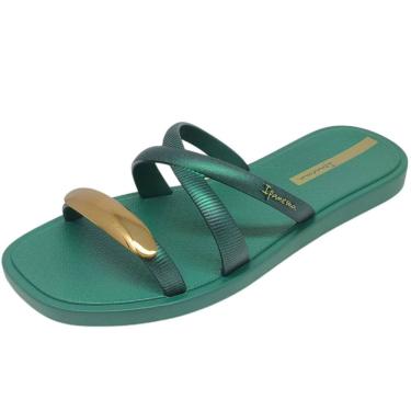 Imagem de Chinelo Feminino Slide Rasteira Pedraria Metal Chic Ipanema