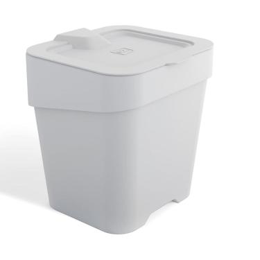 Imagem de Lixeira De Pia Slim Branco Fosco 2,5 Litros Tampa Prática