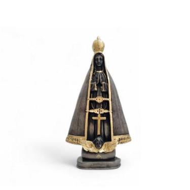 Imagem de Imagem Nossa Senhora Aparecida 20cm Em Gesso Cor Cinza Decorativa Reli