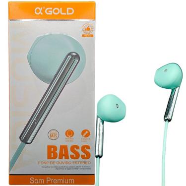 Imagem de Fone De Ouvido Stereo, Super Bass, com Microfone, Entrada 3.5mm, Fio 1.3 Metros, A`Gold, FN-A10 - Verde