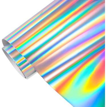 Imagem de Rolo de vinil adesivo prateado holográfico Spectrum - adesivo permanen