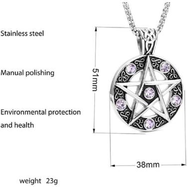 Imagem de Estrela Pentagrama Pentacle Colar Pagão Wiccan Bruxa Gótica - HUOGUO