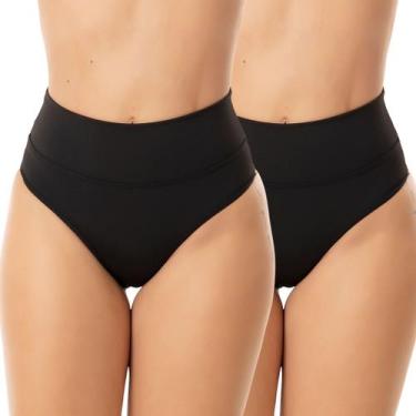 Imagem de Kit 2 Calcinhas Femininas Cós Alto Suplex Modeladora Confortável para 