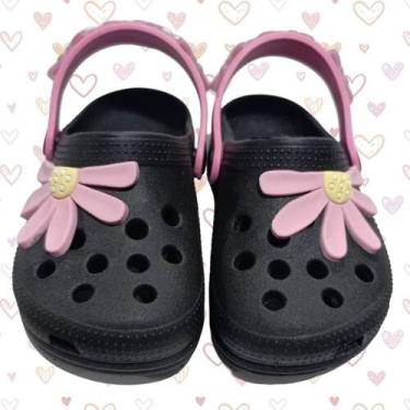 Imagem de Sandália Infantil Feminina Babuche Estampa de Flor Leve e Confortavel 
