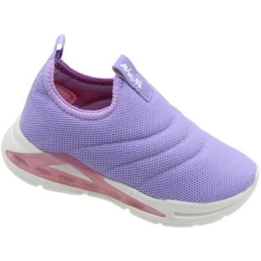 Imagem de Tênis Infantil Sem Cadarço Mini-Pé Gloss Bordado Esportivo Menina, Lil