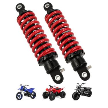 Imagem de NACORE Amortecedor traseiro de motocicleta universal de 280 mm para Dirt Pit Bike Off Road Mini Scooter, vermelho vintage, pacote com 2