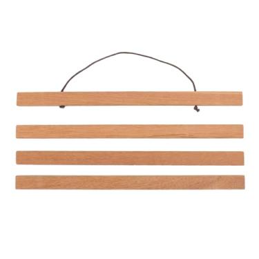 Imagem de Cabide magnético de madeira teca para pôsteres, fotos, mapas, pergaminhos e arte em tela, casa, escritório, sala de aula, decoração (30 cm)