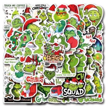 Imagem de 55 peças de adesivos de tema natalino para crianças, decalque de vinil à prova d'água de desenho fofo para adultos, adolescentes, meninos, meninas, garrafa de água, laptop, celular, skate, guitarra