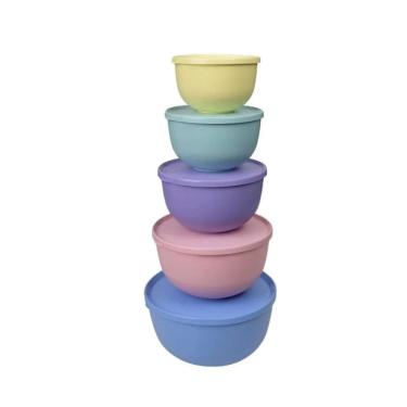 Imagem de Jogo De Tigelas Com Tampa Santiago Potes Dup - 5 Peças