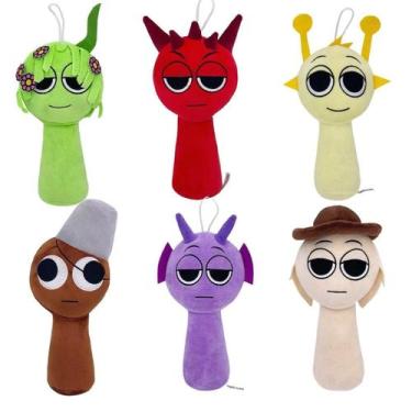 Imagem de Brinquedo de pelúcia Sprunki Game Wenda Grey 25 cm para crianças e adu