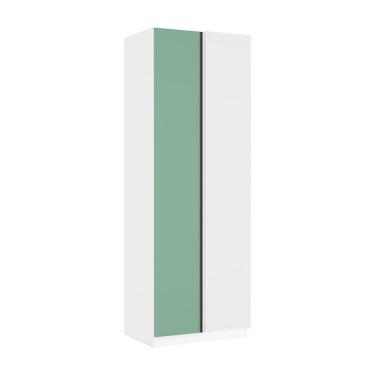 Imagem de Guarda Roupa Canto 1 Porta 80cm Branco Com Verde Jade