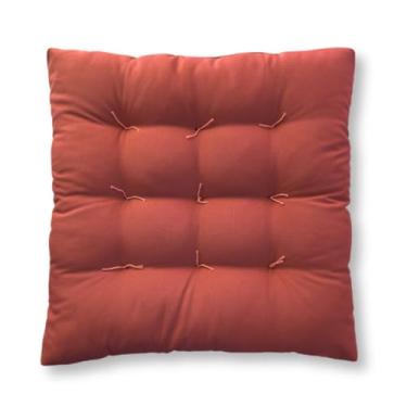 Imagem de Assento Futon 50x50 Almofada Para Cadeira Jantar Banco Pallet Decorativo(Terra Cota)