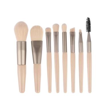 Imagem de Conjunto de 8 pincéis de maquiagem para viagem, mini pincéis de maquiagem para rosto, base, blush, sombra para os olhos