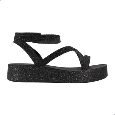 Imagem de Sandália Melissa Sun Barra Platform Ii Adulto Preto/Preto Glitter