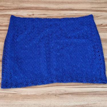 Imagem de Saia Feminina Curta Guipir Azul Bic Plus Size