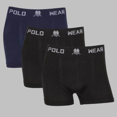 Imagem de Kit 3 Cueca Boxer Polo Wear Masculina Confortável Microfibra, 1 marinh