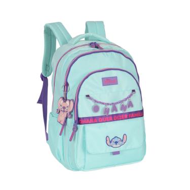 Imagem de Mochila de Costas G Stitch Disney Luxcel | Turquesa Roxo | Ohana | Com Chaveiro Fofo