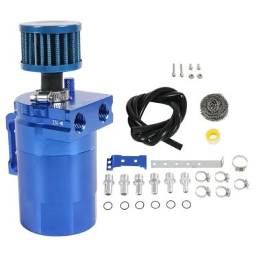 Imagem de RALZAOTO Kit de lata de captura de óleo de 300 ml com filtro de respiro, tanque de reservatório de óleo separador de óleo de alumínio com 3/20.3 cm ID 5FT NBR kit de mangueira de linha de combustível