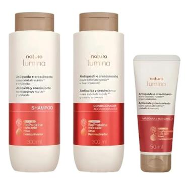 Imagem de Lumina Kit Antiqueda e Crescimento, Shampoo 300ml, Condicionador 300ml, Máscara 50ml