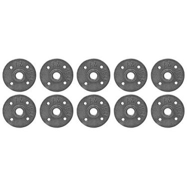 Imagem de Acessórios para base de flange, 10 peças, dn15, ferro fundido, 4 furos, ferramenta de hardware rosqueado para fixação e decoração de tubos de encanamento