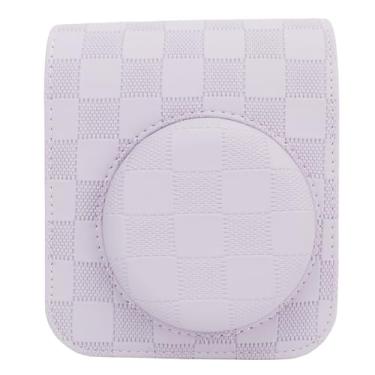 Imagem de Cryfokt Capa de Câmera Instantânea Xadrez Xadrez Vintage para Mini 12 Bolsa de Armazenamento de Viagem Com Alça de Ombro para Fuji Mini12 (Violeta)