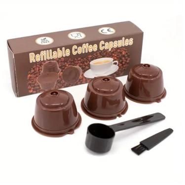 Imagem de Cápsula Reutilizável para Café -Compatível com Máquinas Nespresso –Dolce gusto-Plástico Resistente com Tampa Articulada,Sustentável e Econômica