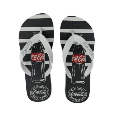 Imagem de Sandália Masculina Coca-Cola Cc4437 Delicious Branco/Preto-Masculino