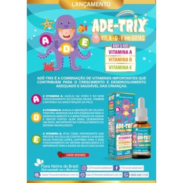 Imagem de ADE-TRIX (Vitaminas A, D e E) 30ml - Flora Nativa (30ml, Morango)