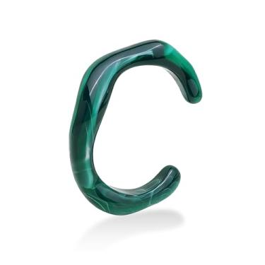 Imagem de Agriajun Pulseira feminina de resina acrílica colorida, pulseiras abertas irregulares, empilháveis, acessórios de festa, joias para presente, 6", Resina, Sem Pedra Preciosa