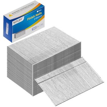 Imagem de SITLDY Pregos de acabamento reto calibre 16, pacote com 1000 galvanizados de 5 cm, para pregador pneumático, elétrico de 16 GA, acabamento reto