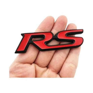 Imagem de Emblema De Metal 3D RS Para Carro, Adesivo Para Grade Frontal E Porta-