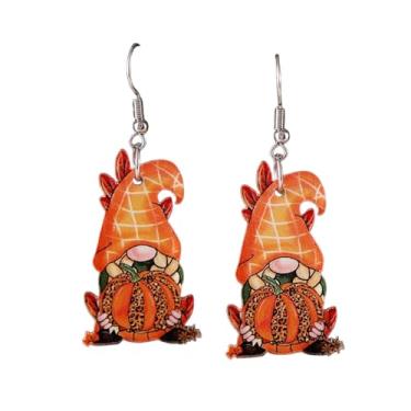 Imagem de Brincos criativos de goblin de Ação de Graças, engraçados, torta de leite, chá, abóbora, girassol, joias de outono e férias para mulheres, Zinco, Sem pedra preciosa