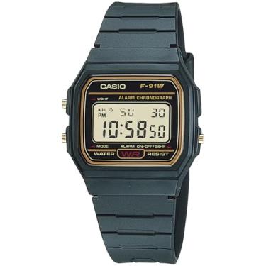 Imagem de Casio Relógio unissex com pulseira de resina com mostrador digital [F91WG-9d], casual, Casual