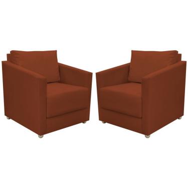 Imagem de Kit 2 Poltronas Decorativa Para Sala Recepção Manicure Consultório Celine Suede