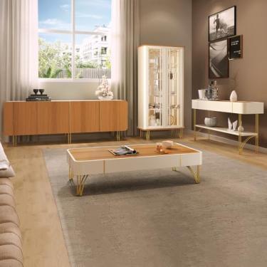 Imagem de Conjunto 1 Cristaleira 1 Buffet 1 Mesa de Centro e 1 Aparador Texas/Virginia/Rennes Off White/Cinamomo G26 - Gran Belo