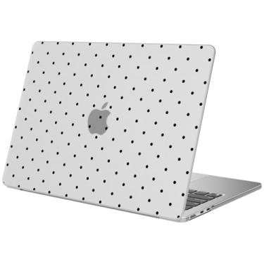 Imagem de BlHMCASE Compatível com MacBook Air 38.1 cm 2025 2024 2023 versão M3 A3114 M2 A2941, capa dura protetora de bolinhas preta fofa para Mac Air 15