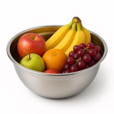 Imagem de Bowl Inox，Bowl，34 CentíMetros，Multifuncional，FáCil de Limpar，Adequado para Preparar, Misturar e Confeccionar Diversos Alimentos na Cozinha.