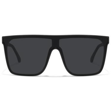 Imagem de Gafas de sol Fozono cuadradas de gran tamaño y tendencia UV400 negro/g