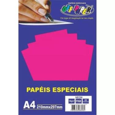 Imagem de Papel Neon Pink A4 180g 20 Fls - Off Paper