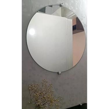 Imagem de Espelho Decorativo Lapidado Redondo + Kit Instalação Completo (30CM,COM DUPLA FACE)