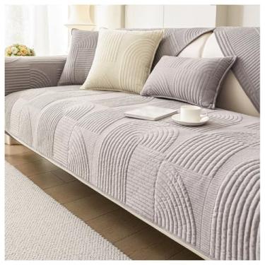 Imagem de SPXMQSS Capas de sofá para sofá, capas de sofá secionais, capas de sofá de veludo macio de leite 1 2 3 4 lugares, capas de sofá antiderrapantes capa de sofá de canto em forma de L protetor de móveis C