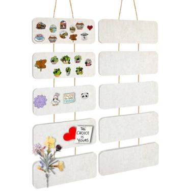 Imagem de Umtiti 2 conjuntos de quadros de avisos de feltro para pendurar com 100 pinos, mostrador retangular de mensagem com corda para sala de aula, escritório, casa, café leve