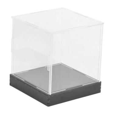 Imagem de simhoa Vitrine de acrílico para exibição, organizador, empilhável e versátil, em formato de cubo, ideal para exibir carros em miniatura e itens, Bottom H 10 Cm, Base 15cm X 10cm