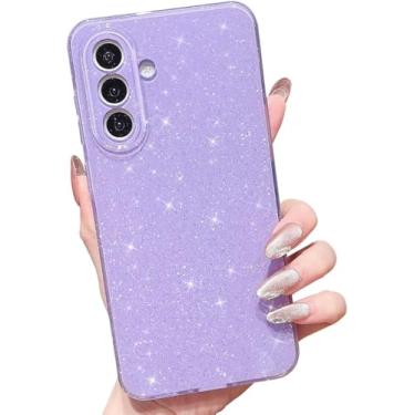 Imagem de MINSCOSE Capa com glitter compatível com Samsung Galaxy S26, linda estética brilhante, fina, à prova de choque, brilhante para Samsung Galaxy S26 para mulheres e meninas - roxo